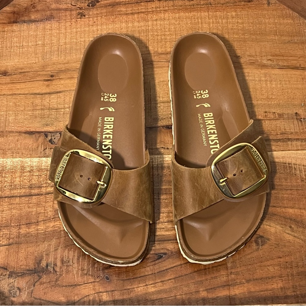 Birkenstock Madrid Big Buckle Leather Sandal Size 38 - Picture 2 of 6